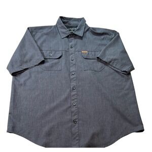 Orvis Short Sleeve‎ Button Up Shirt Fishing Utility Pockets Gray XL
